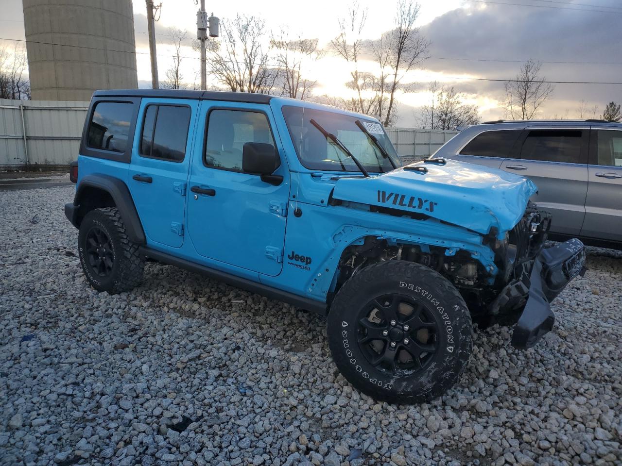 2021 Jeep Wrangler VIN 1C4HJXDG1MW637739 Copart auction photo, front end damage thumbnail 4