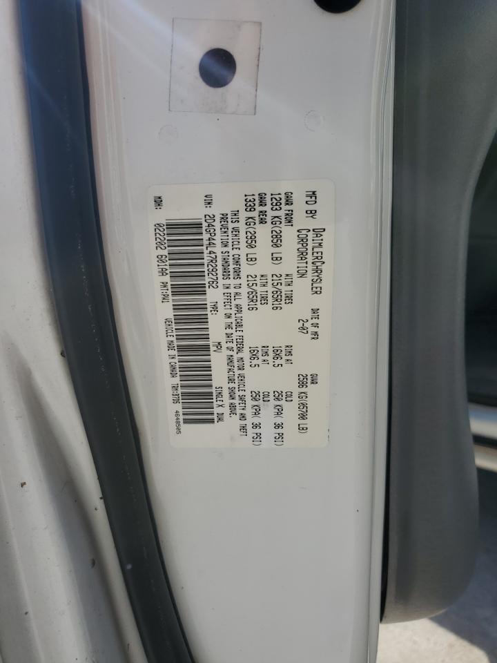 2007 Dodge Caravan VIN 2D4GP44L47R292762 Copart auction photo, front end damage thumbnail 15