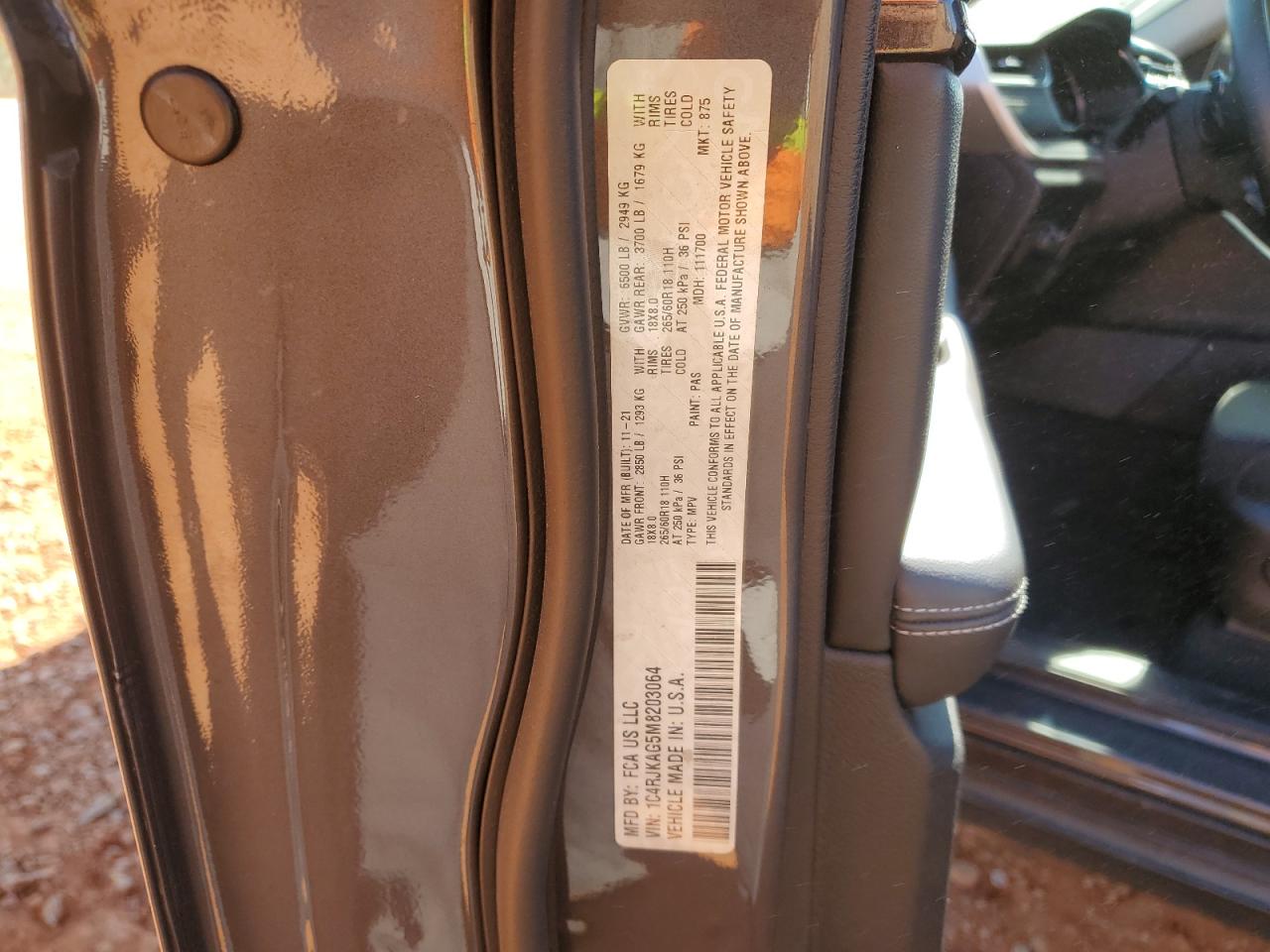 2021 Jeep Grand Cherokee VIN 1C4RJKAG5M8203064 Copart auction photo, front end damage thumbnail 14