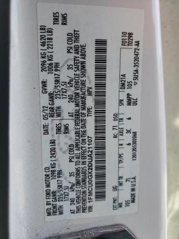 2013 Ford Escape VIN 1FMCU0GX2DUA21107 Copart auction photo, minor dent/scratches damage thumbnail 12