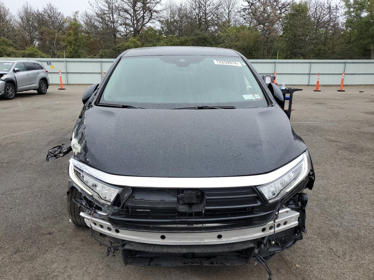 2021 Honda Odyssey VIN 5FNRL6H84MB036597 Copart auction photo, front end / side damage thumbnail 5