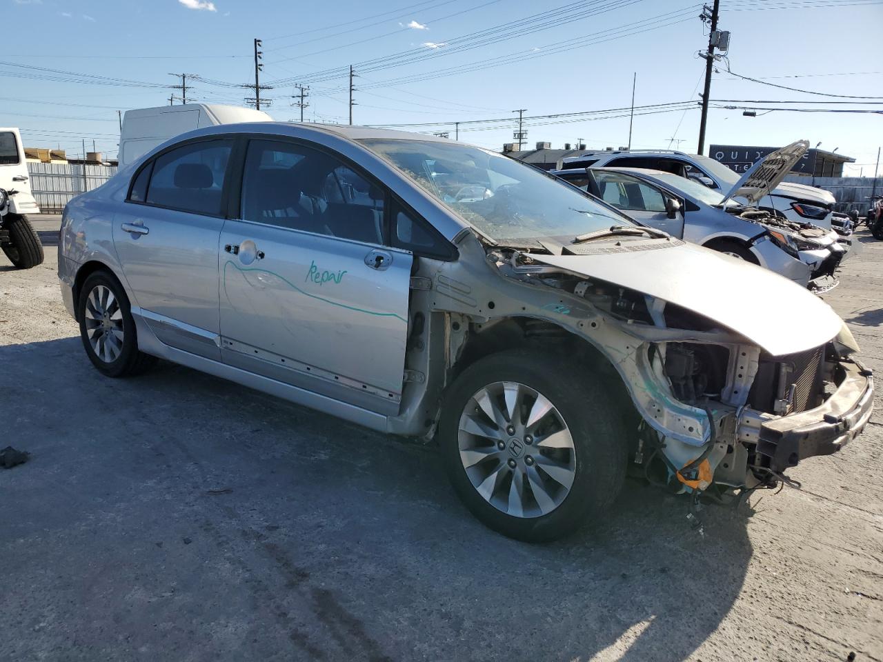 2010 Honda Civic VIN 19XFA1F89AE034604 Copart auction photo, front end / side damage thumbnail 4