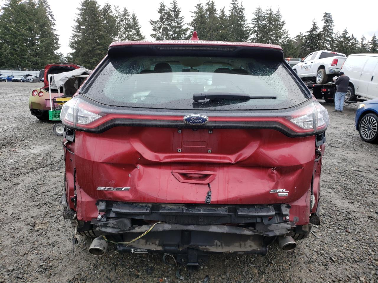 2017 Ford Edge VIN 2FMPK4J83HBB59878 Copart auction photo, front end / rear end damage thumbnail 6