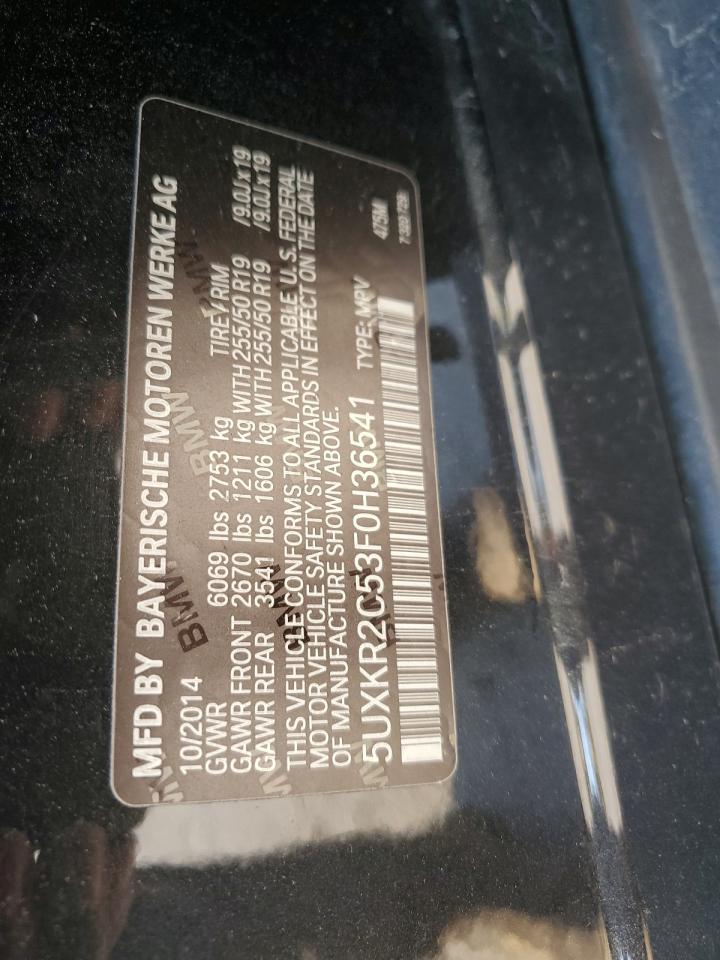 2015 BMW X5 VIN 5UXKR2C53F0H36541 Copart auction photo, front end damage thumbnail 14