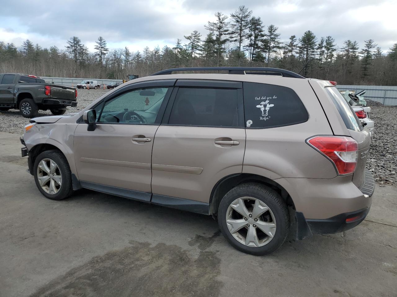 2015 Subaru Forester VIN JF2SJADC9FH588492 Copart auction photo, front end / side damage thumbnail 2