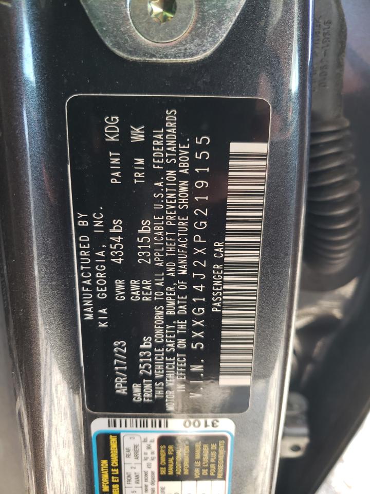 2023 KIA K5 VIN 5XXG14J2XPG219155 Copart auction photo, side / rear end damage thumbnail 12