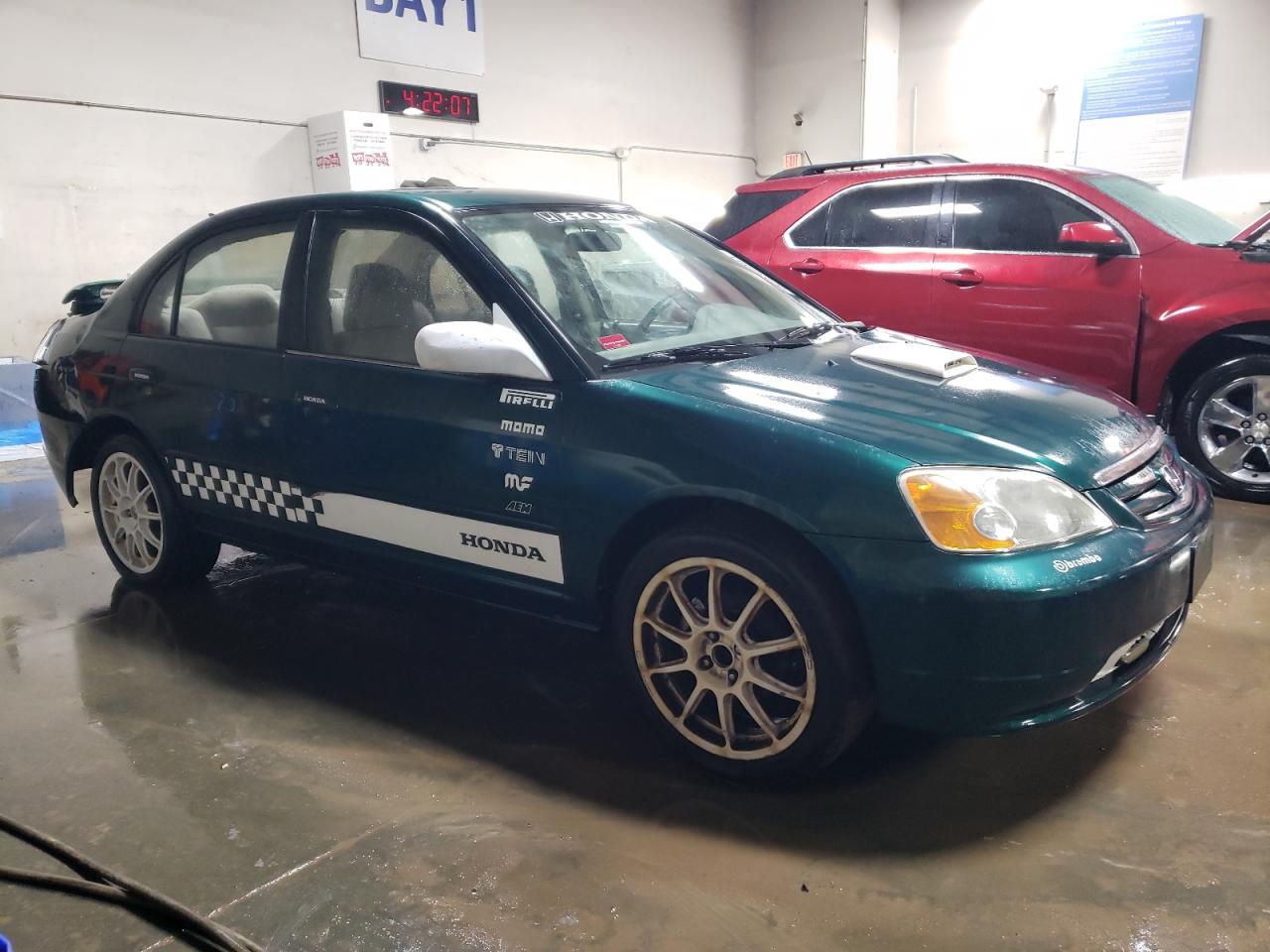 2002 Honda Civic VIN 1HGES15562L077310 Copart auction photo, rear end damage thumbnail 4