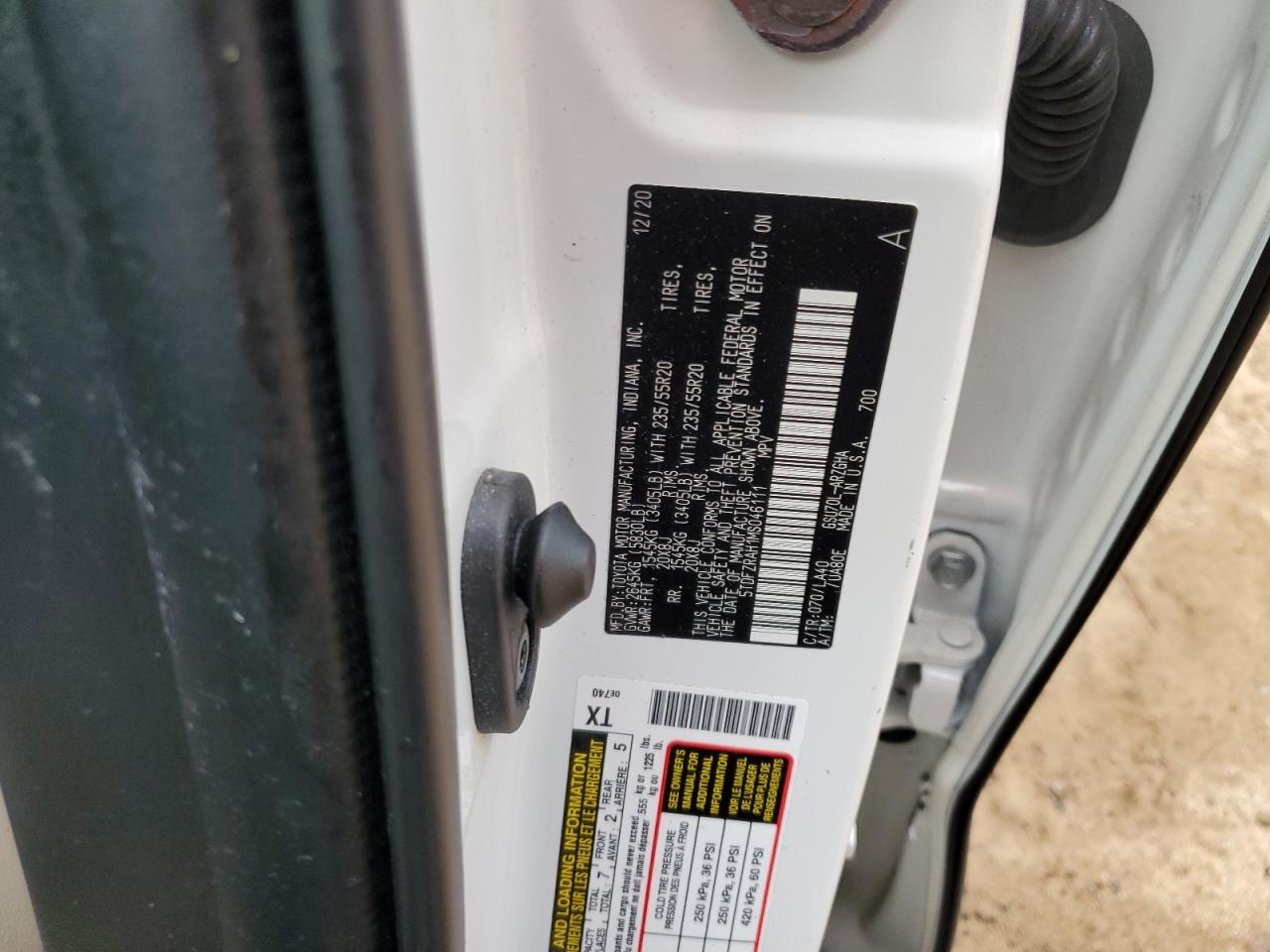 2021 Toyota Highlander VIN 5TDFZRAH1MS046111 Copart auction photo, all over damage thumbnail 13