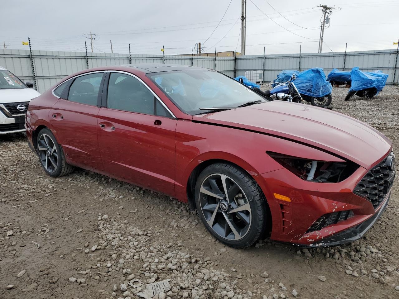 2023 Hyundai Sonata VIN KMHL44J25PA273380 Copart auction photo, side damage thumbnail 4