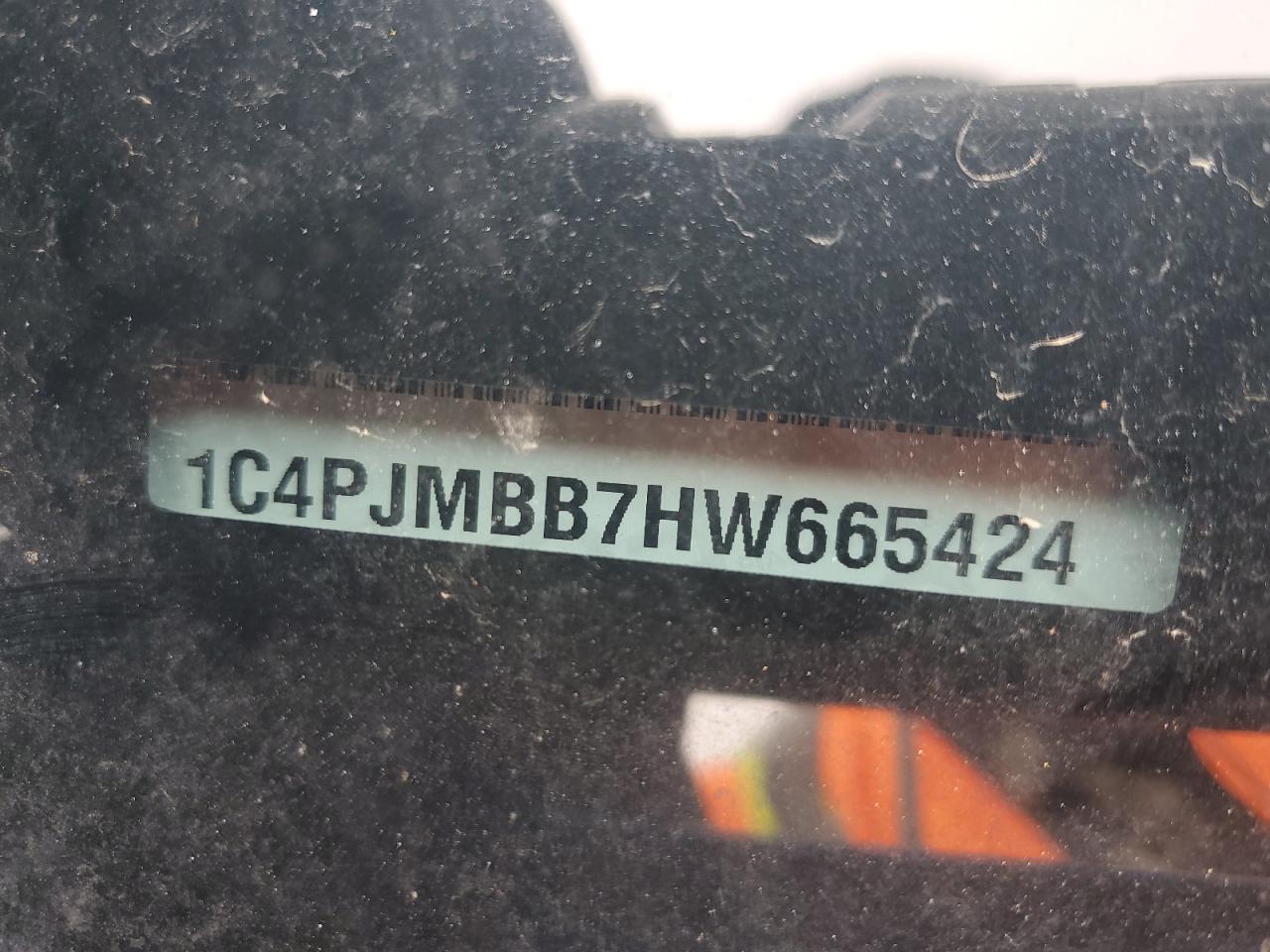 2017 Jeep Cherokee VIN 1C4PJMBB7HW665424 Copart auction photo, front end / undercarriage damage thumbnail 14