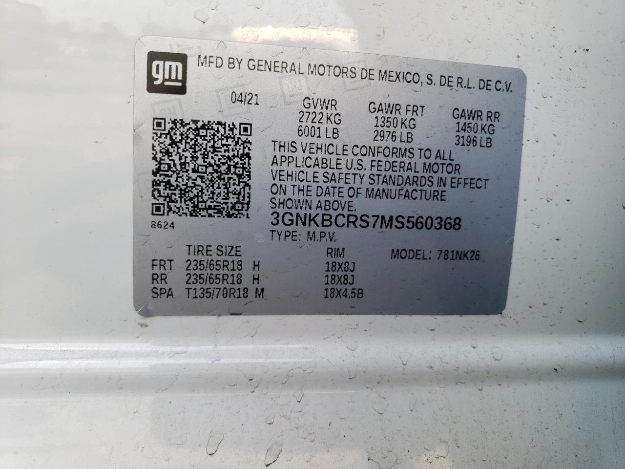 2021 Chevrolet Blazer VIN 3GNKBCRS7MS560368 Copart auction photo, burn - engine damage thumbnail 12