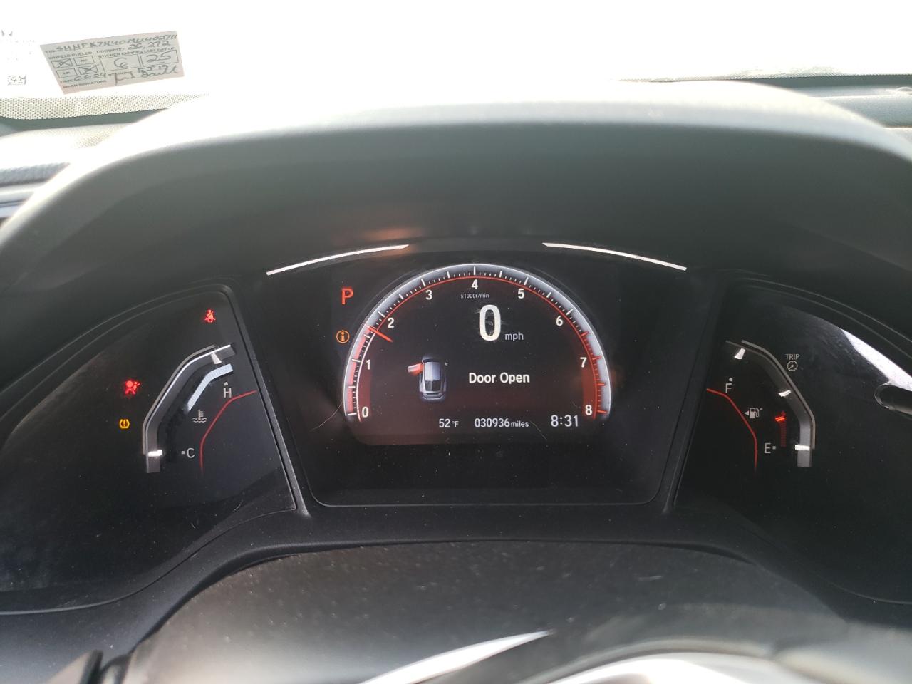 2021 Honda Civic VIN SHHFK7H40MU402711 Copart auction photo, front end damage thumbnail 9
