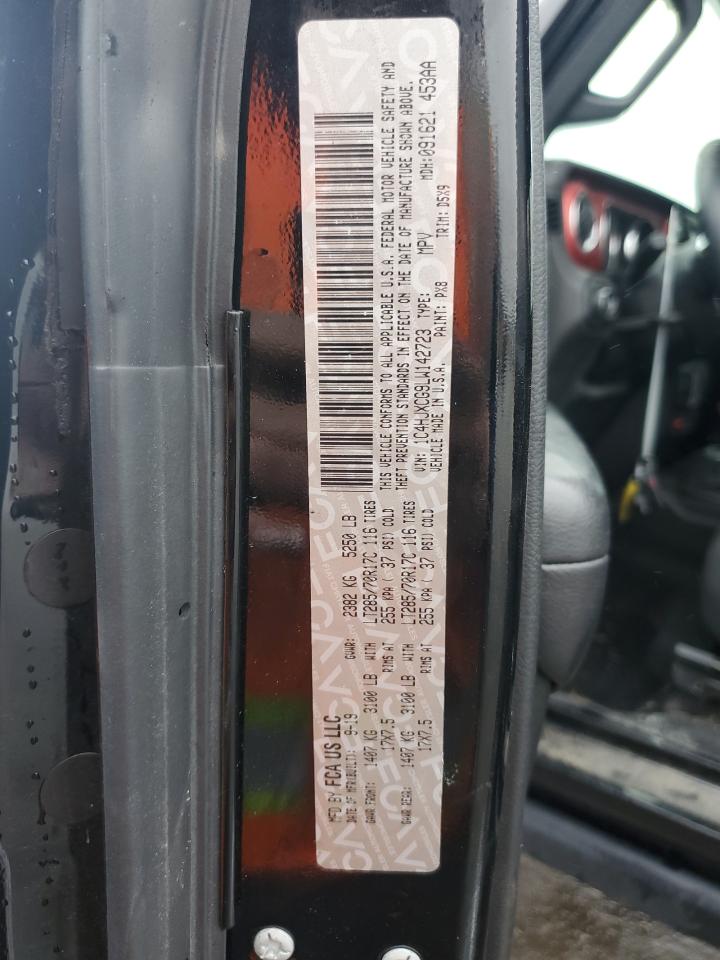 2020 Jeep Wrangler VIN 1C4HJXCG9LW142723 Copart auction photo, rear end damage thumbnail 12