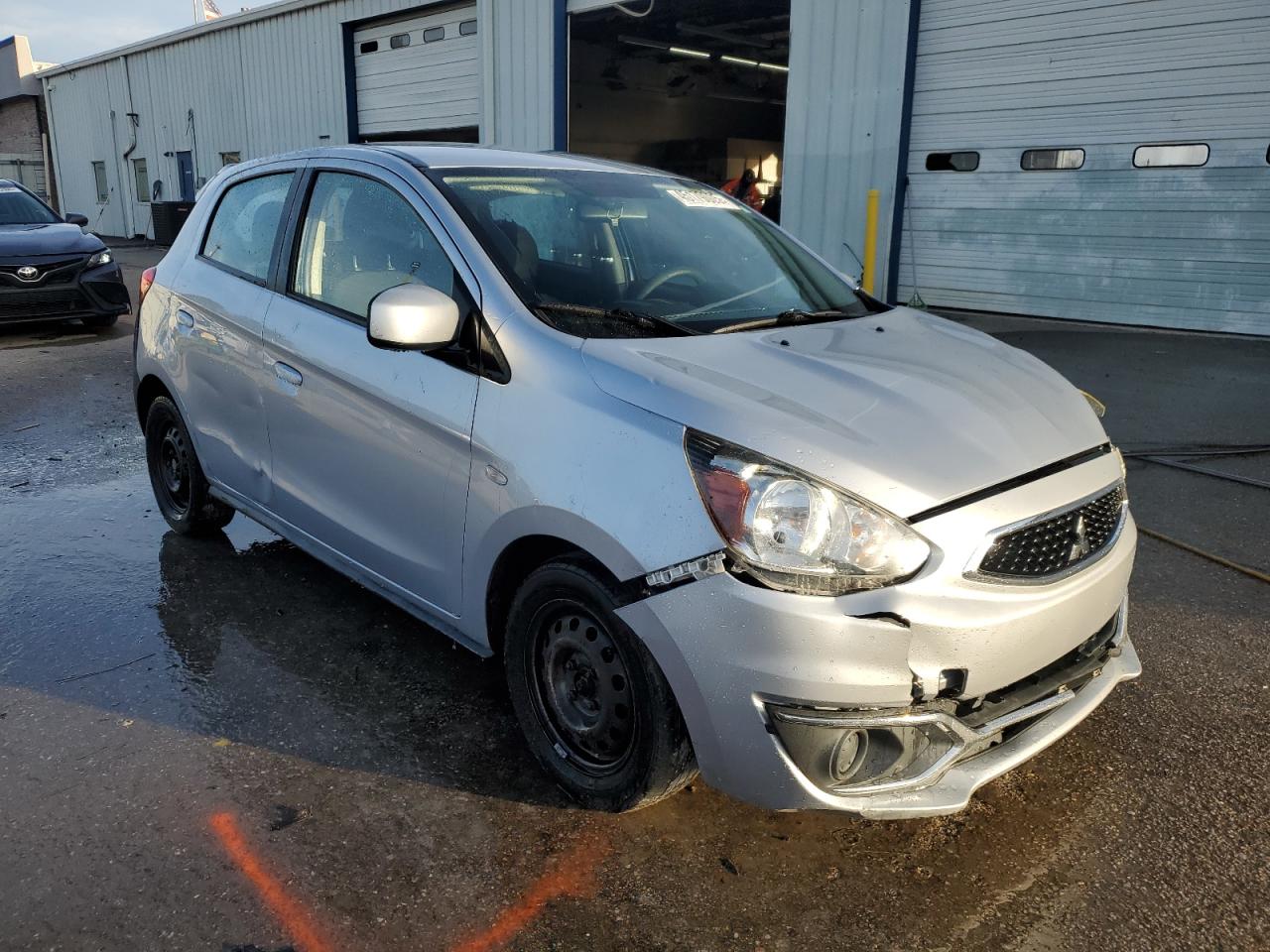 2017 Mitsubishi Mirage VIN ML32A3HJ2HH007634 Copart auction photo, side / front end damage thumbnail 4