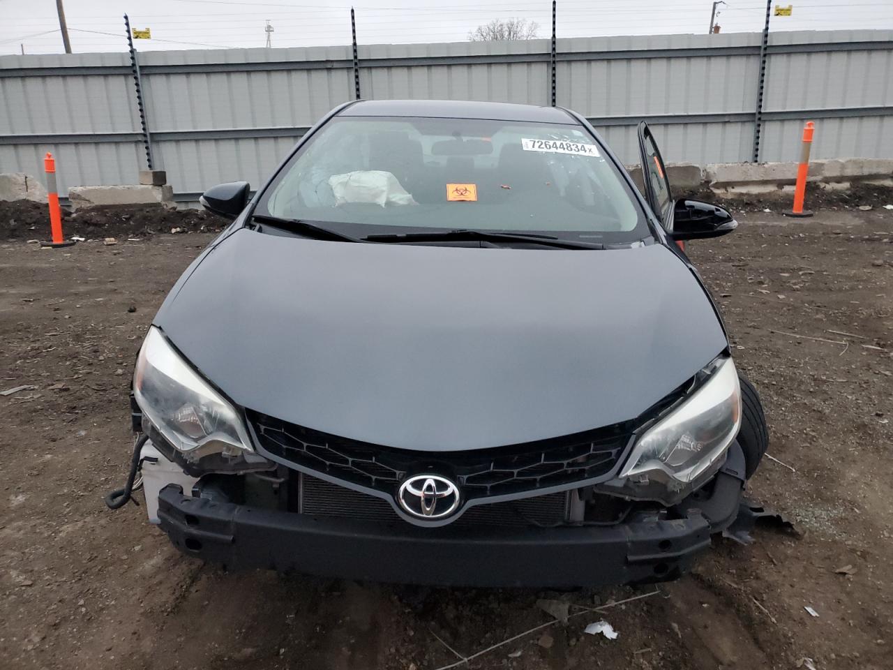 2016 Toyota Corolla VIN 5YFBURHEXGP554177 Copart auction photo, front end / side damage thumbnail 5