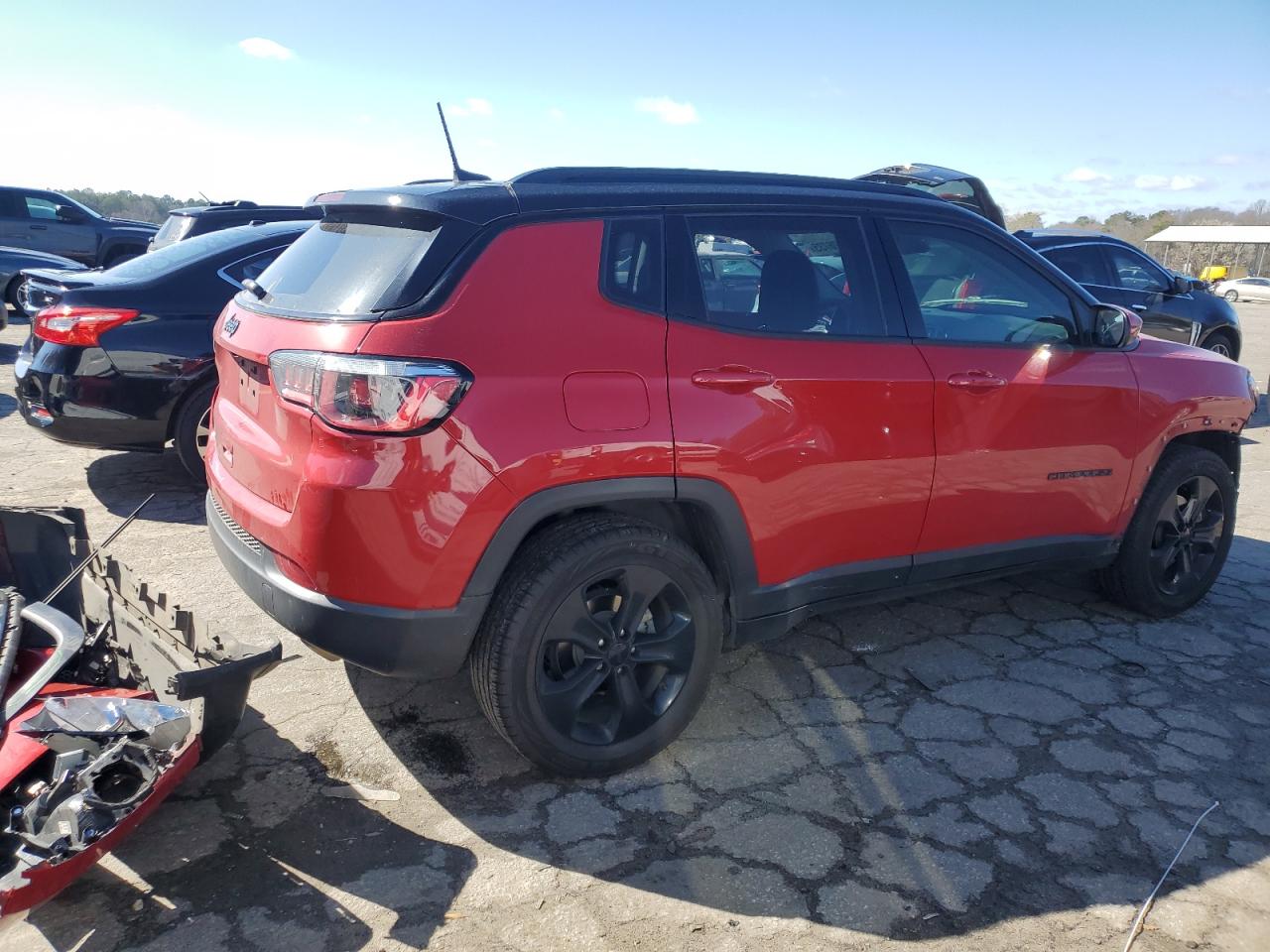 2019 Jeep Compass VIN 3C4NJCBB0KT809166 Copart auction photo, front end / side damage thumbnail 3