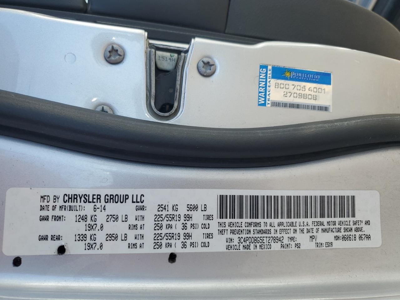2014 Dodge Journey VIN 3C4PDDBG5ET278942 Copart auction photo, all over damage thumbnail 12