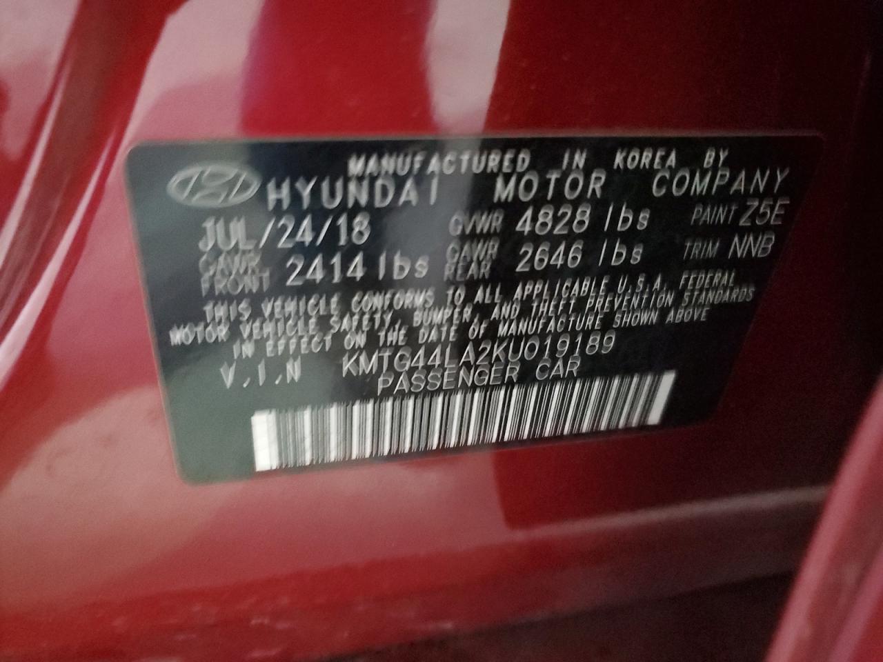 2019 Genesis G70 VIN KMTG44LA2KU019189 Copart auction photo, rear end damage thumbnail 12