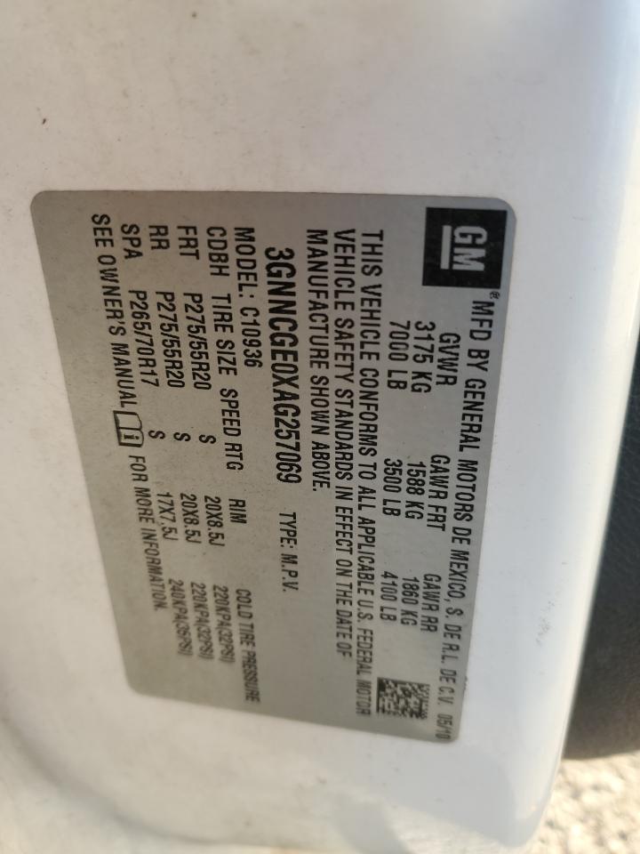 2010 Chevrolet Avalanche VIN 3GNNCGE0XAG257069 Copart auction photo, all over damage thumbnail 12