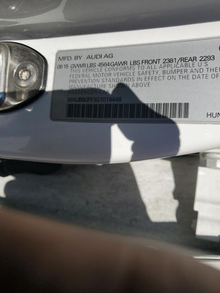 2016 Audi A3 VIN WAUB8GFF3G1014448 Copart auction photo, front end damage thumbnail 14