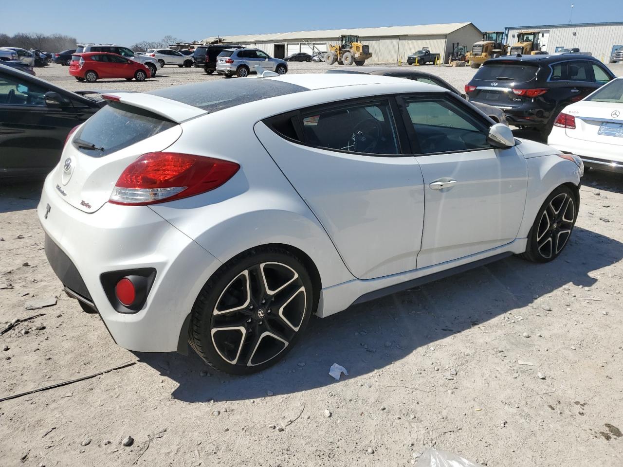 2015 Hyundai Veloster VIN KMHTC6AE9FU222633 Copart auction photo, front end / side damage thumbnail 3
