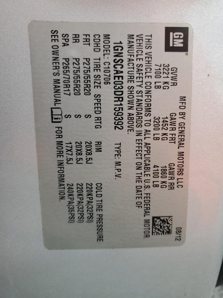 2013 Chevrolet Tahoe VIN 1GNSCAE03DR159392 Copart auction photo, front end damage thumbnail 13