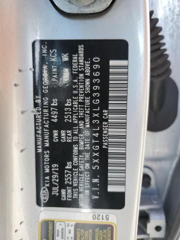 2020 KIA Optima VIN 5XXGT4L3XLG393690 Copart auction photo, vandalism / side damage thumbnail 12