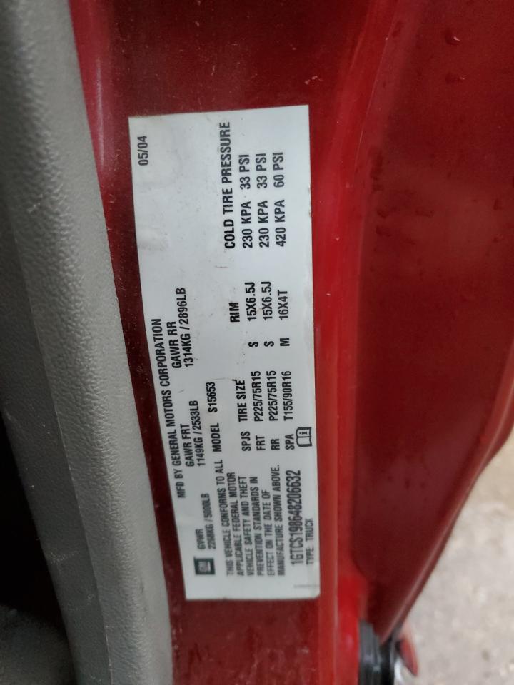 2004 GMC Canyon VIN 1GTCS198648206632 Copart auction photo, side damage thumbnail 12