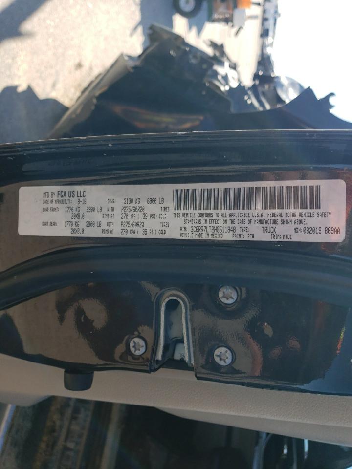 2017 RAM 1500 VIN 3C6RR7LT2HG511848 Copart auction photo, front end damage thumbnail 15