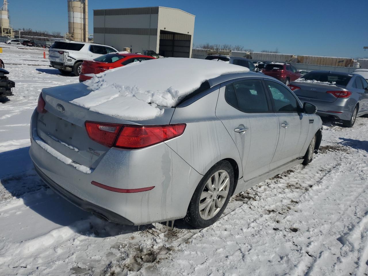 2014 KIA Optima VIN 5XXGN4A75EG316566 Copart auction photo, front end damage thumbnail 3