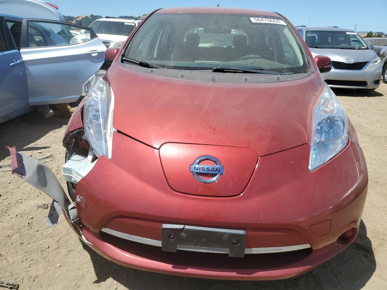 2014 Nissan Leaf VIN 1N4AZ0CP0EC340585 Copart auction photo, front end damage thumbnail 5