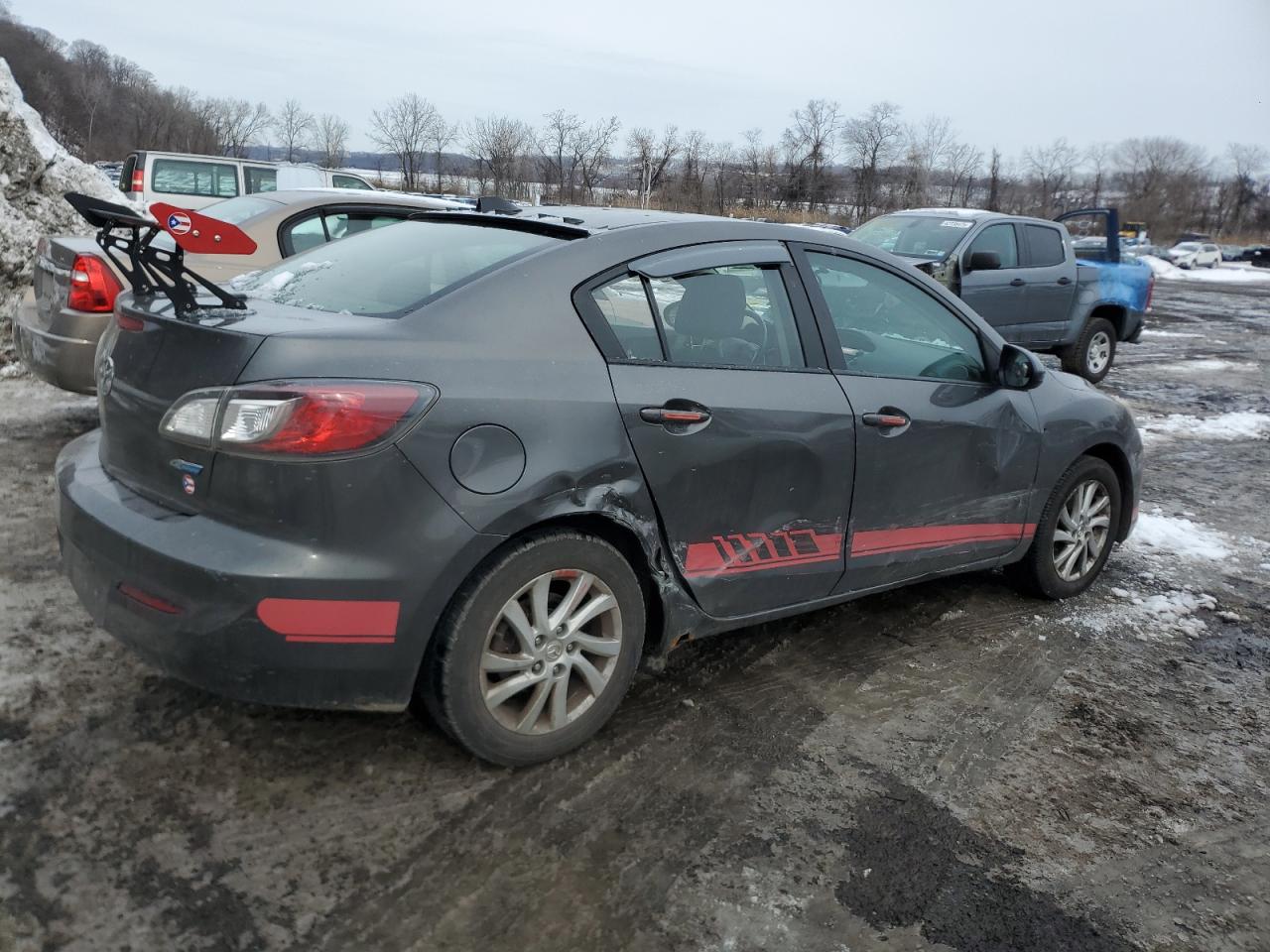 2012 Mazda 3 VIN JM1BL1V83C1677580 Copart auction photo, side / rear end damage thumbnail 3