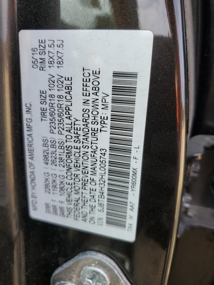 2017 Acura RDX VIN 5J8TB4H32HL005743 Copart auction photo, rear end damage thumbnail 14