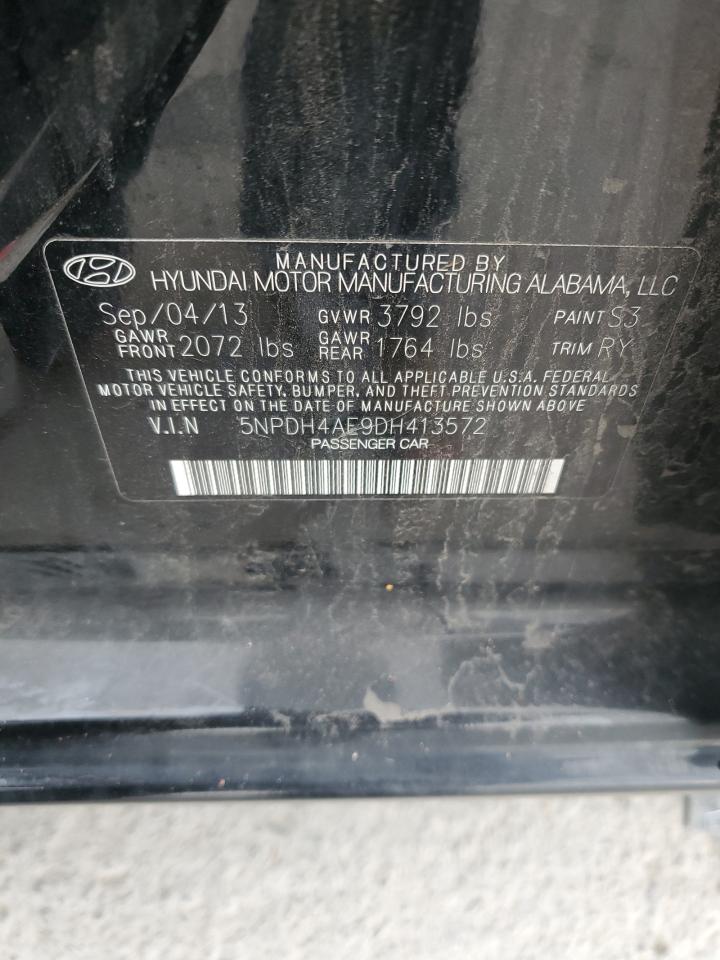 2013 Hyundai Elantra VIN 5NPDH4AE9DH413572 Copart auction photo, front end / rear end damage thumbnail 12