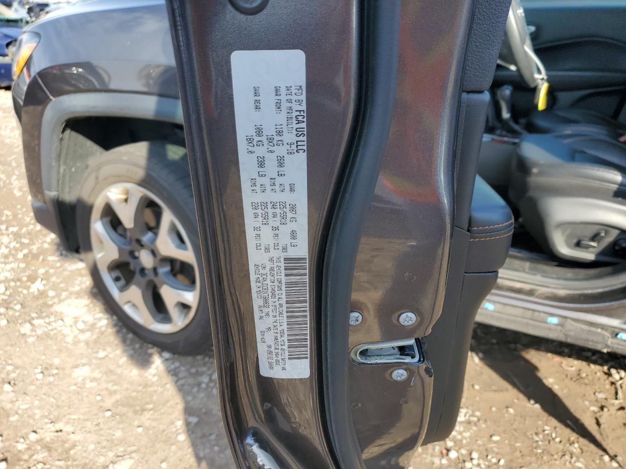 2019 Jeep Compass VIN 3C4NJDCB1KT600832 Copart auction photo, side damage thumbnail 12