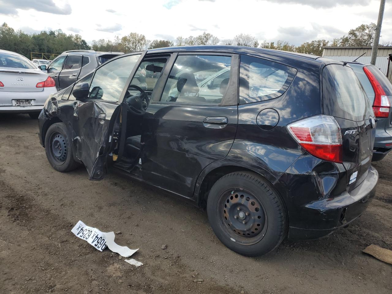 2010 Honda Fit VIN JHMGE8H2XAC037897 Copart auction photo, side / front end damage thumbnail 2