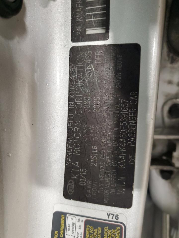 2015 KIA Forte VIN KNAFK4A60F5391657 Copart auction photo, front end damage thumbnail 13