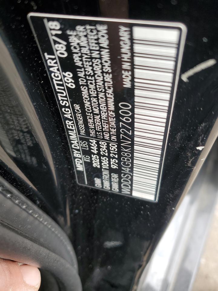 2019 Mercedes-Benz CLA-klasse VIN WDDSJ4GB8KN727600 Copart auction photo, front end damage thumbnail 14
