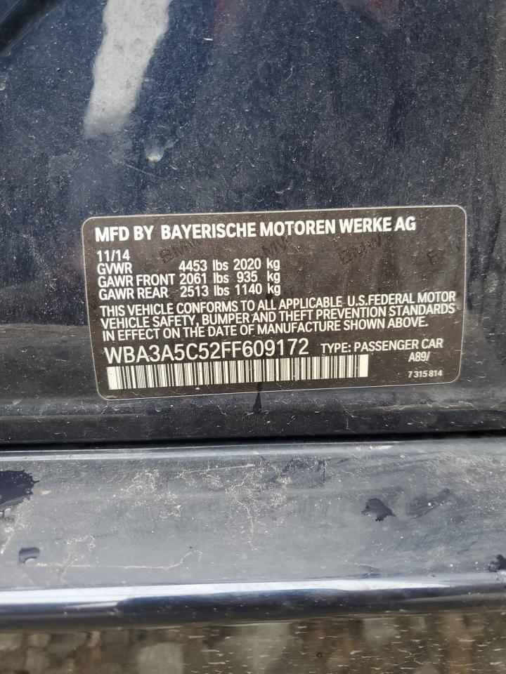 2015 BMW 3er VIN WBA3A5C52FF609172 Copart auction photo, side / undercarriage damage thumbnail 14