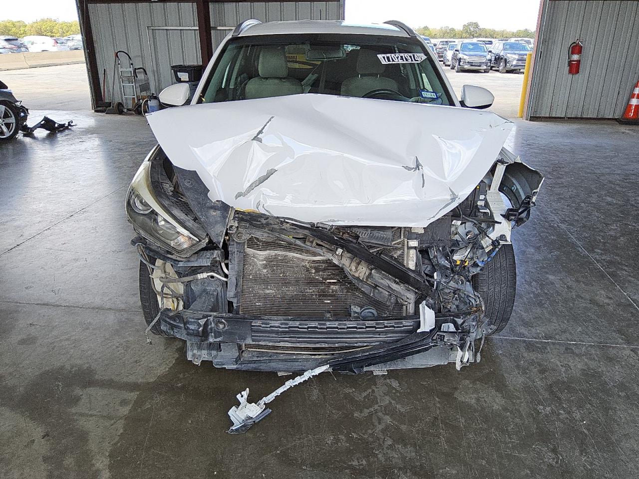 2016 Hyundai Tucson VIN KM8J33A46GU110984 Copart auction photo, front end / side damage thumbnail 5