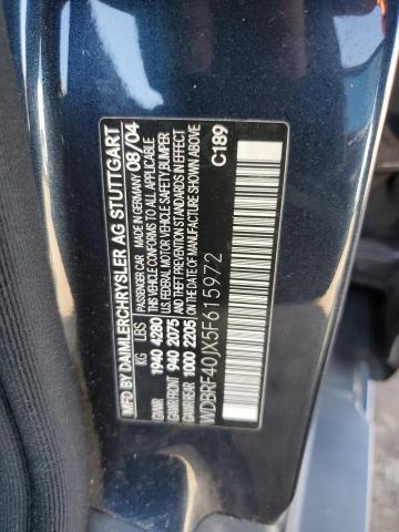2005 Mercedes-Benz C-klasse VIN WDBRF40JX5F615972 Copart auction photo, rear end / front end damage thumbnail 12