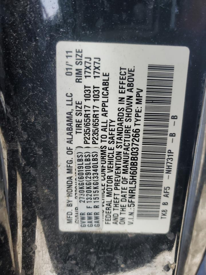 2011 Honda Odyssey VIN 5FNRL5H60BB037266 Copart auction photo, front end damage thumbnail 13