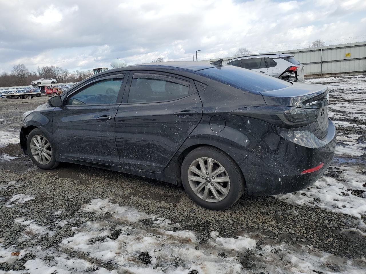 2015 Hyundai Elantra VIN KMHDH4AEXFU328597 Copart auction photo, side / front end damage thumbnail 2