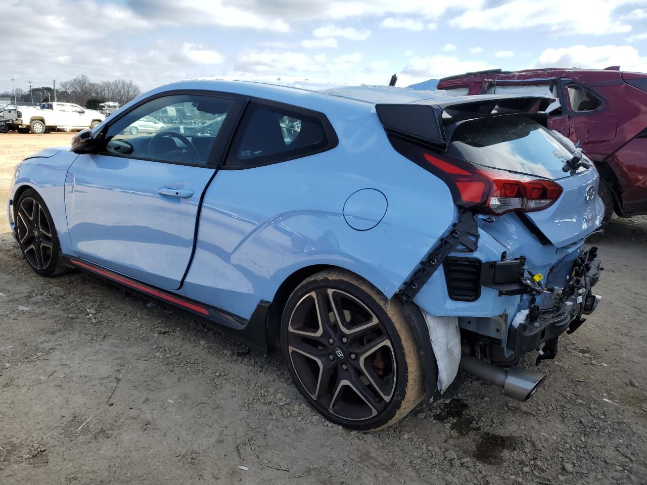 2022 Hyundai Veloster VIN KMHT36AH8NU014946 Copart auction photo, rear end damage thumbnail 2