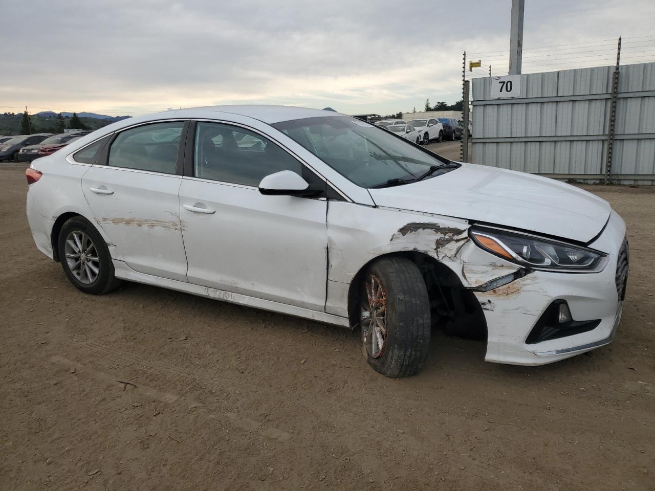2019 Hyundai Sonata VIN 5NPE24AF3KH792435 Copart auction photo, front end / side damage thumbnail 4