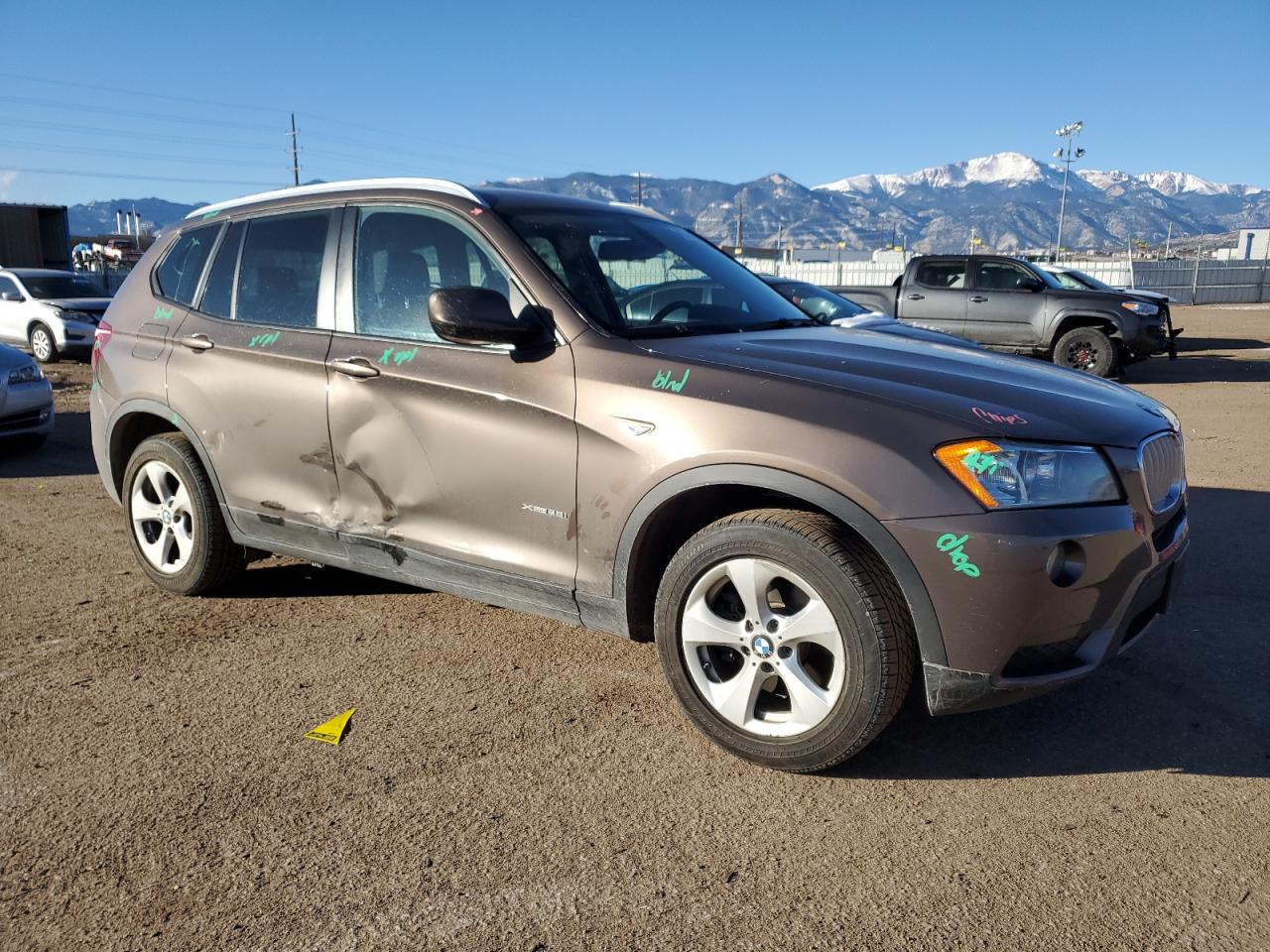 2012 BMW X3 VIN 5UXWX5C50CL727134 Copart auction photo, side damage thumbnail 4