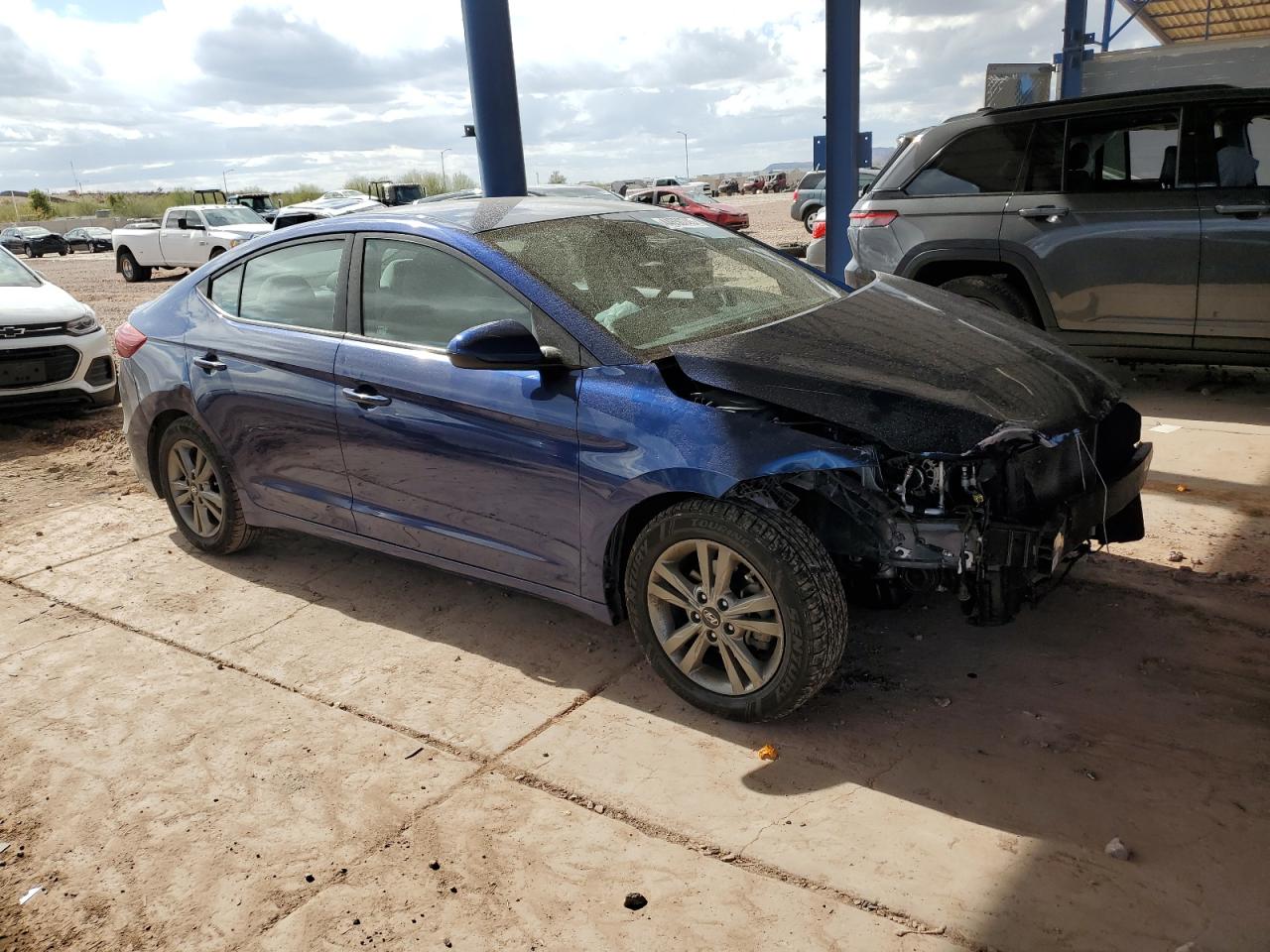 2018 Hyundai Elantra VIN 5NPD84LF5JH215590 Copart auction photo, front end / side damage thumbnail 4