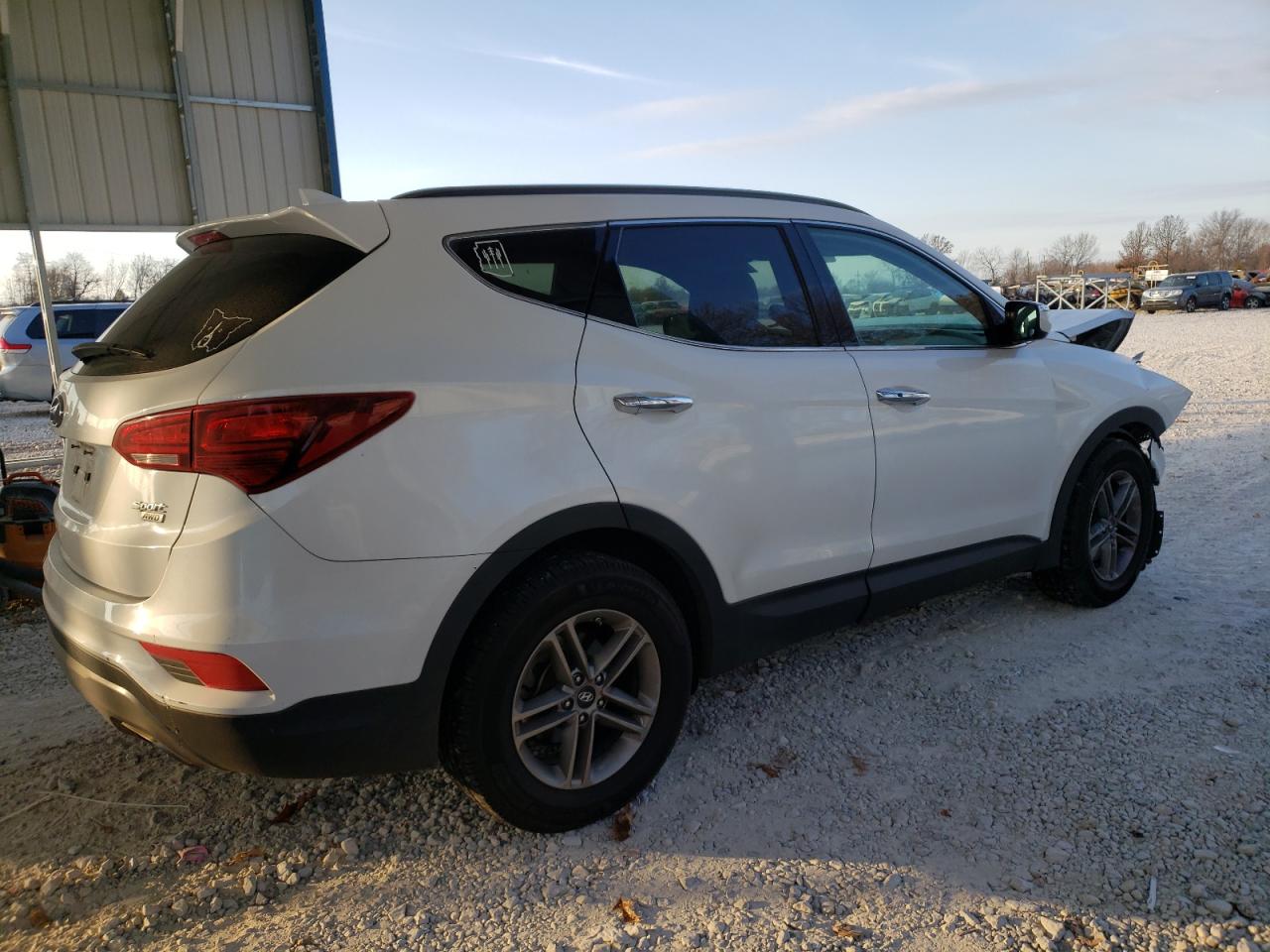 2018 Hyundai Santa Fe VIN 5NMZUDLB2JH063392 Copart auction photo, front end / side damage thumbnail 3