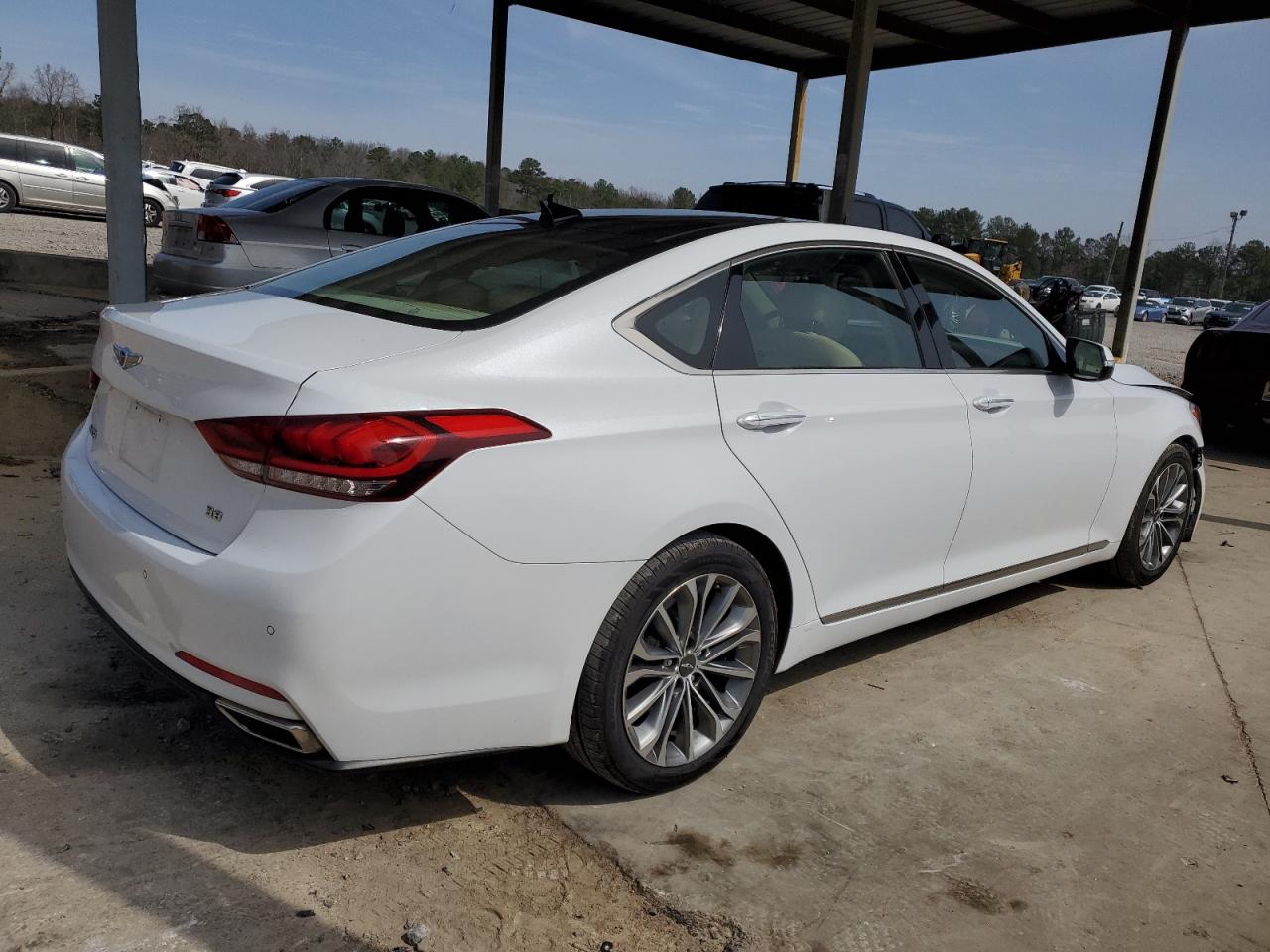 2017 Genesis G80 VIN KMHGN4JEXHU181092 Copart auction photo, front end damage thumbnail 3
