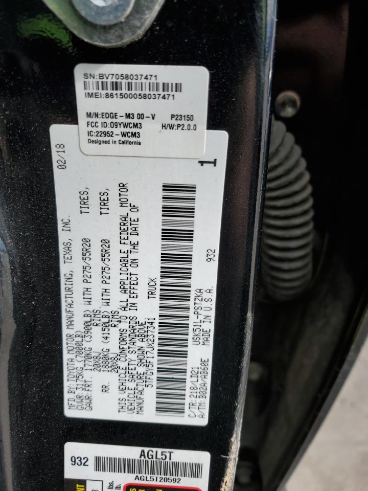 2018 Toyota Tundra VIN 5TFGY5F17JX237341 Copart auction photo, side damage thumbnail 13